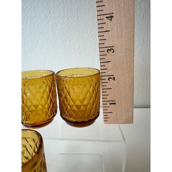 Amber Plant Propagation Jars Cups Containers Vintage Shot Glasses set of 4 - Picture 8 of 10